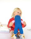 Cobalt Hold Me Pillow on display