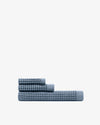 Onsen Bath Sheet Set in Denim on a white background