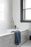Onsen Bath Sheet Set in Denim on display
