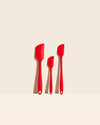 The GIR Red 3 Piece Spatula Set on a cream background.