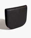 Close up of the Poketo Dome Wallet in Black on a white background.