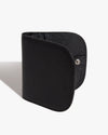 Side view of the Poketo Dome Wallet in Black on a white background.