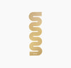 Brass Bookmark in Wave on a white background.
