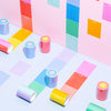 Over head shot of the Notes Sticky Rolls colorful background.