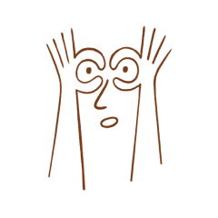 A cartoon face making a search reaction with its hands around its eyes.