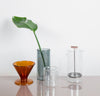 A 16 oz Double wall Glass, A 6 oz Double wall glass and a Clear Glass French Press on a white background.