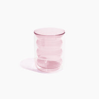 The Pink Double Wall Groovy Cup on a white background. 